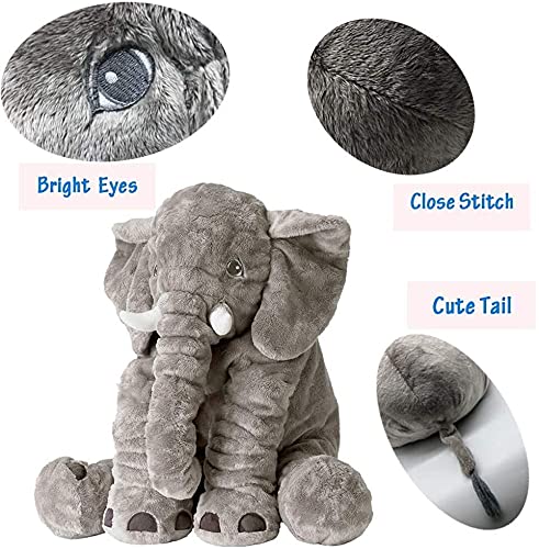 BOOJALOO giant elephant plush face detail showing friendly expression for companionship