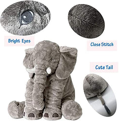 BOOJALOO giant elephant plush face detail showing friendly expression for companionship