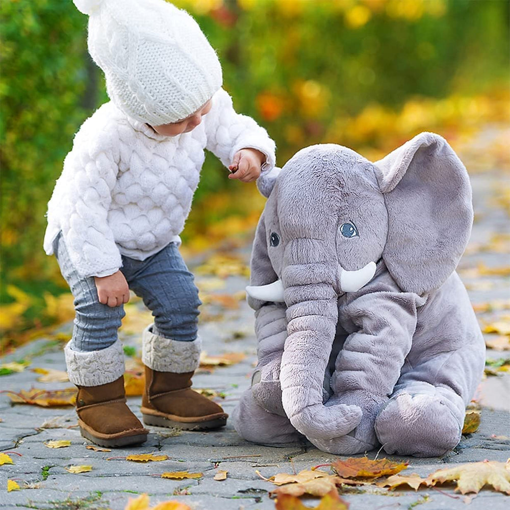 BOOJALOO giant elephant plush embroidered eyes ensure durable charm