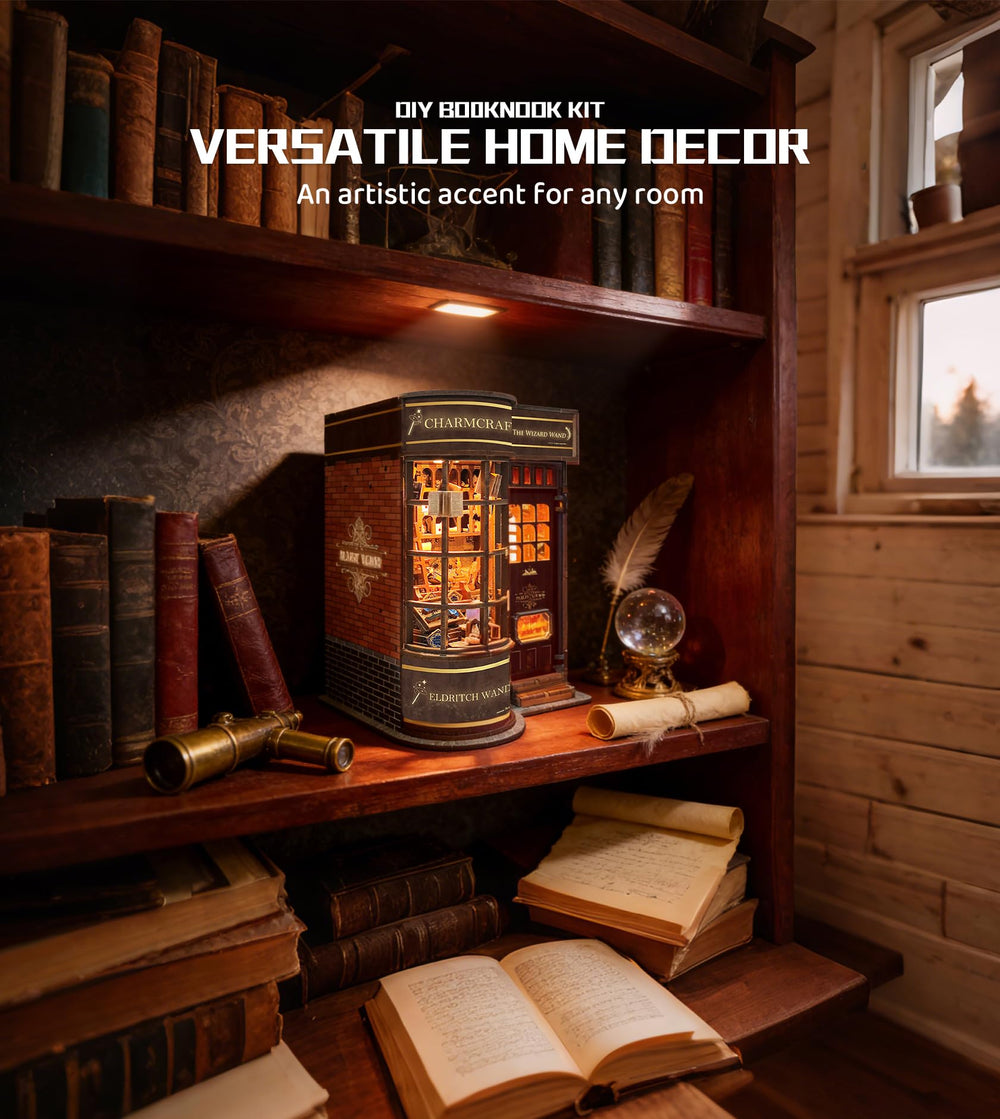 BookTop Mini doll house kit interior furnishings create cozy reading nook.