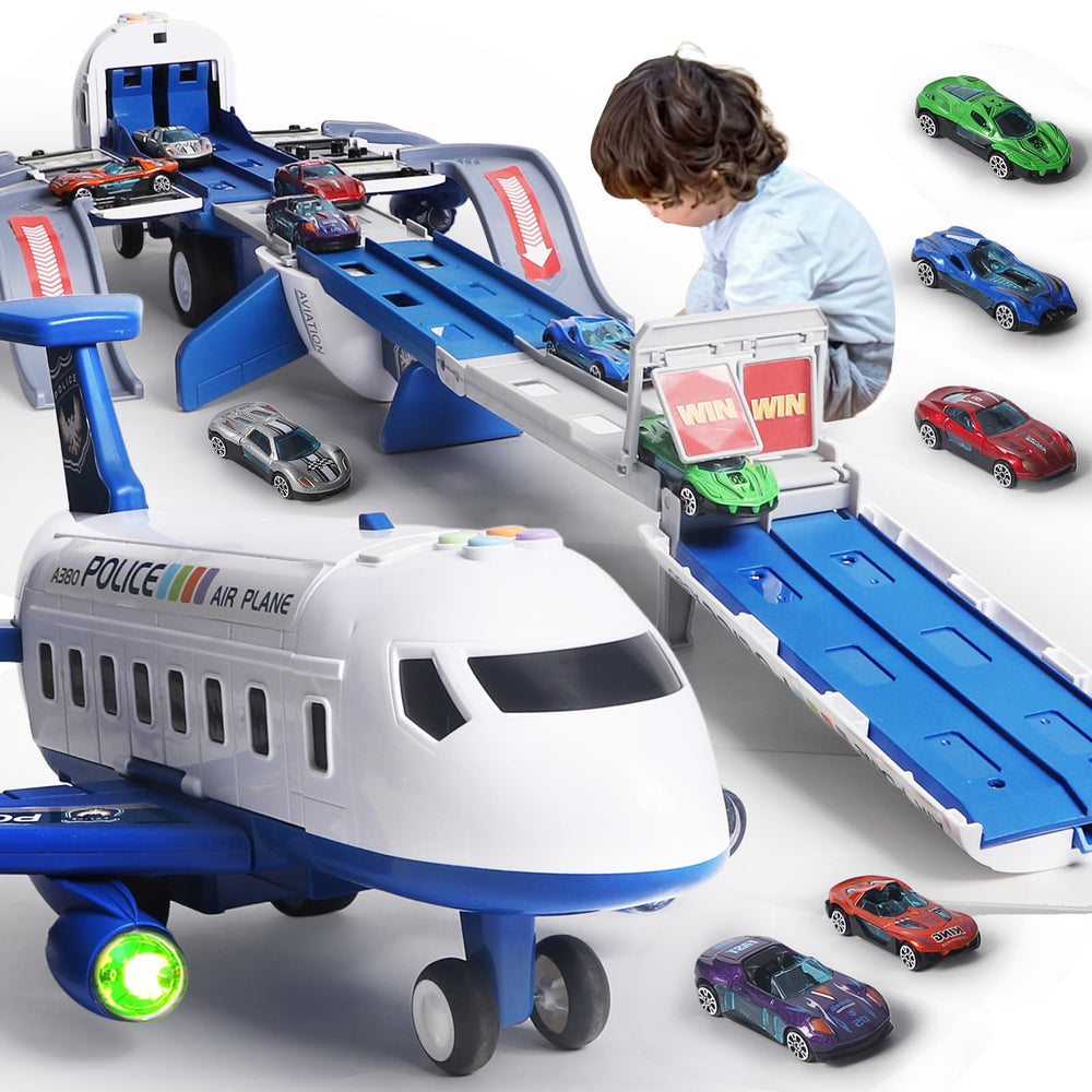 BoomCaCa Airplane Race Track Transformable: easy switch from flight to racing play.