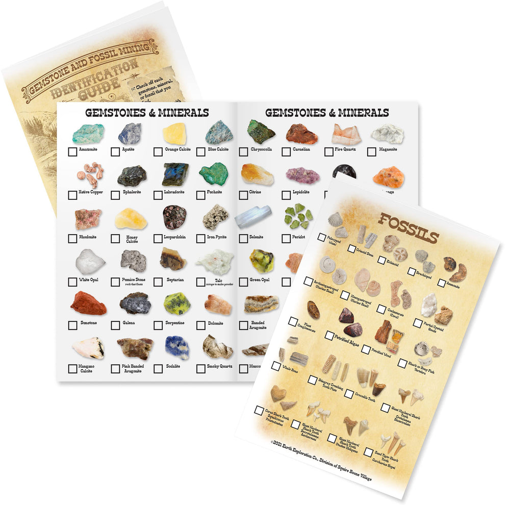 Boone's Mill color guide for identifying gemstones and fossils.