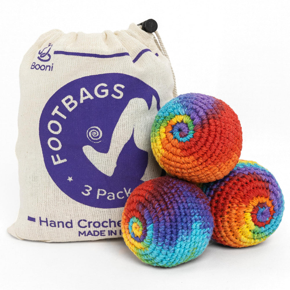 BOONI footbag pack of 3 crochet stitches for durable, versatile play