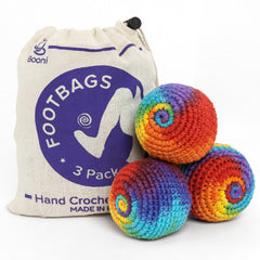 BOONI footbag pack of 3 crochet stitches for durable, versatile play