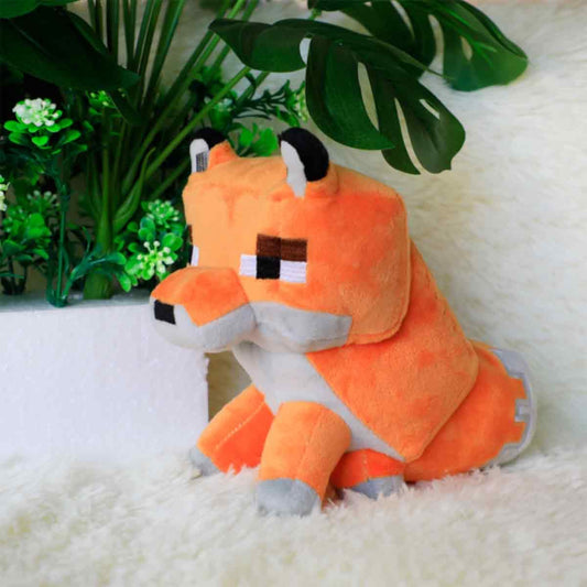 Boonplush fox plush toy side view, emphasis compact size for easy cuddling.