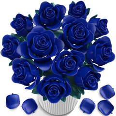 Booyuer blue rose bouquet 634pcs assembled as an elegant centerpiece.
