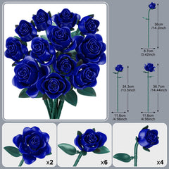Booyuer blue rose bouquet display in vase ready to decorate home or office.