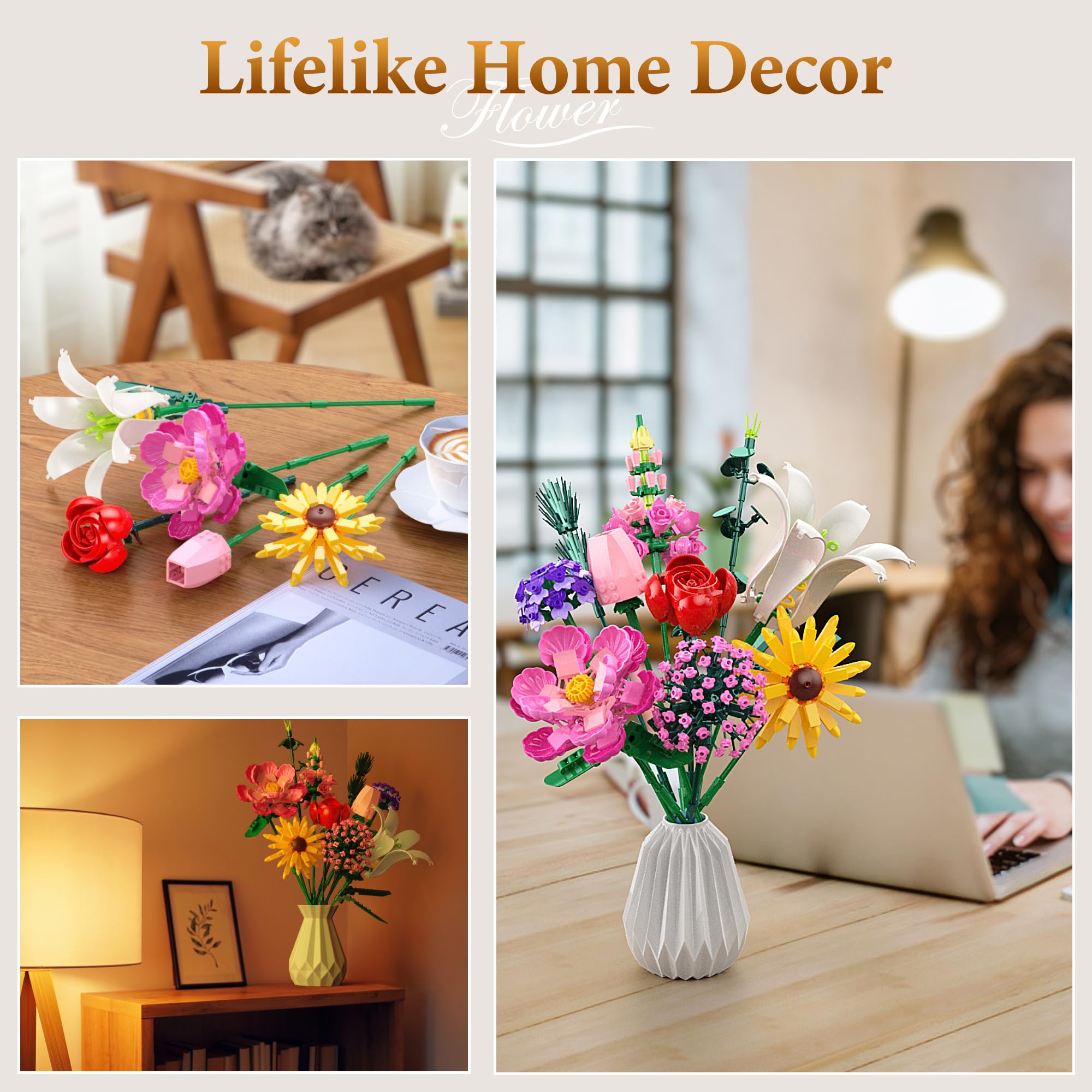 Booyuer DIY bouquet instruction manual guides creative arrangement at home.