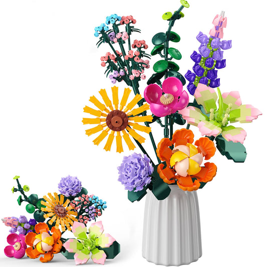 Booyuer flower bouquet building set package for creative home decor ideas