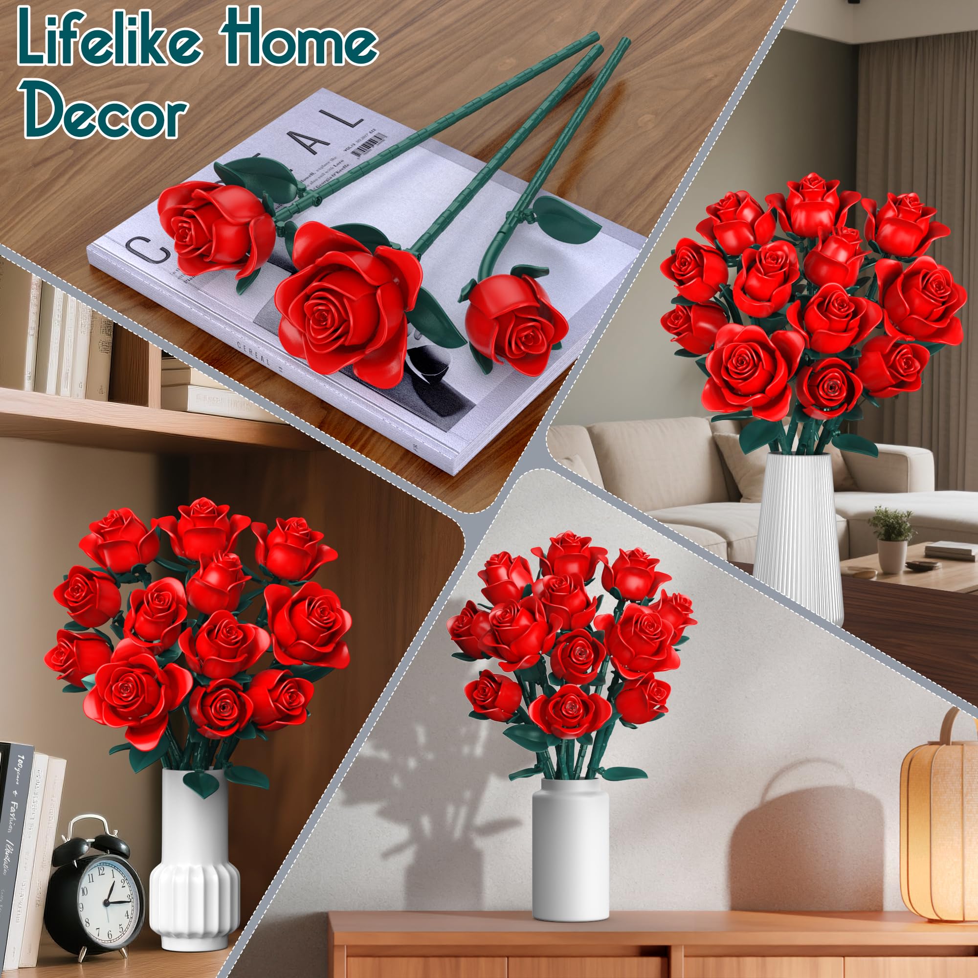 Booyuer rose bouquet desk decoration ideal for gifting