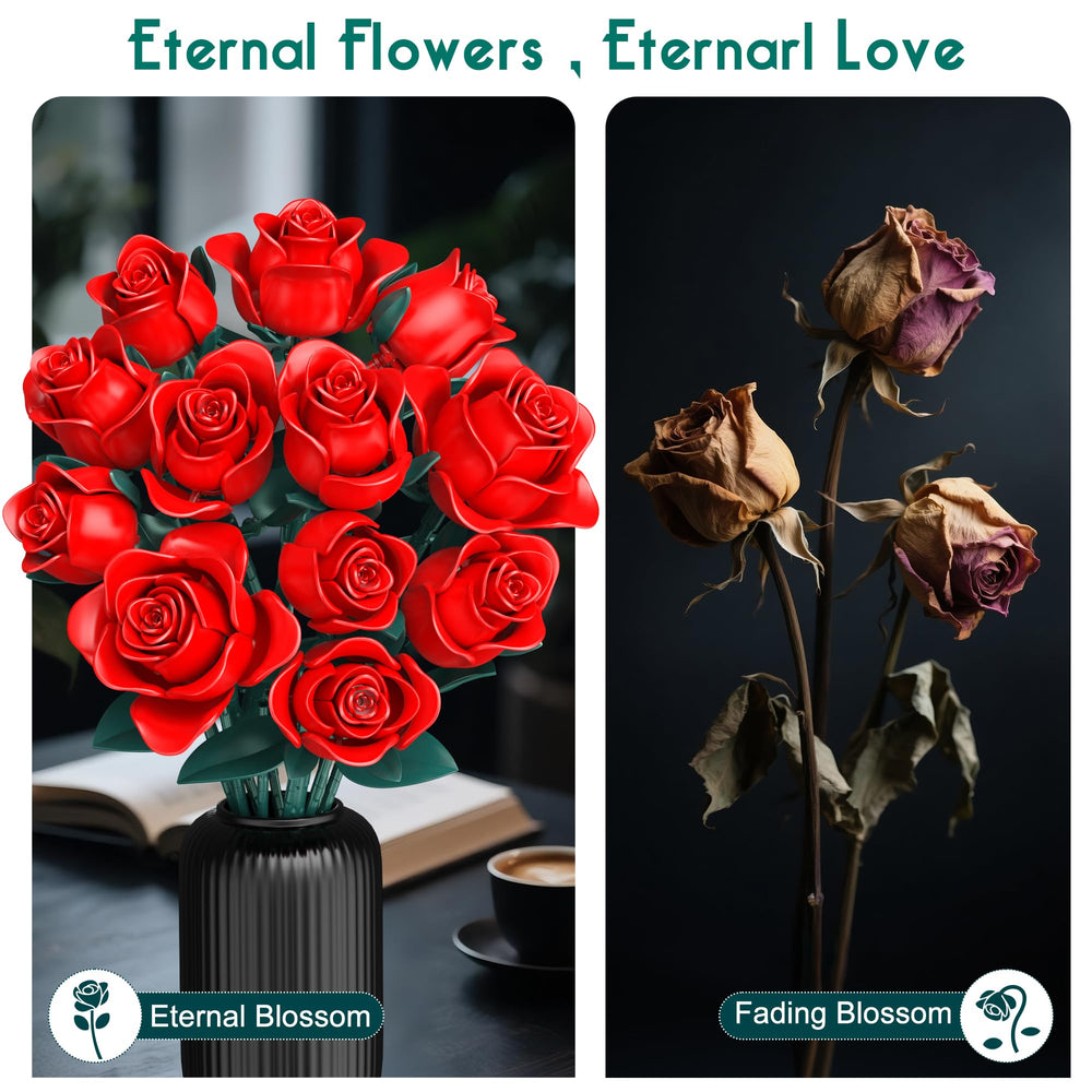 Booyuer rose bouquet full bloom roses for striking home decor