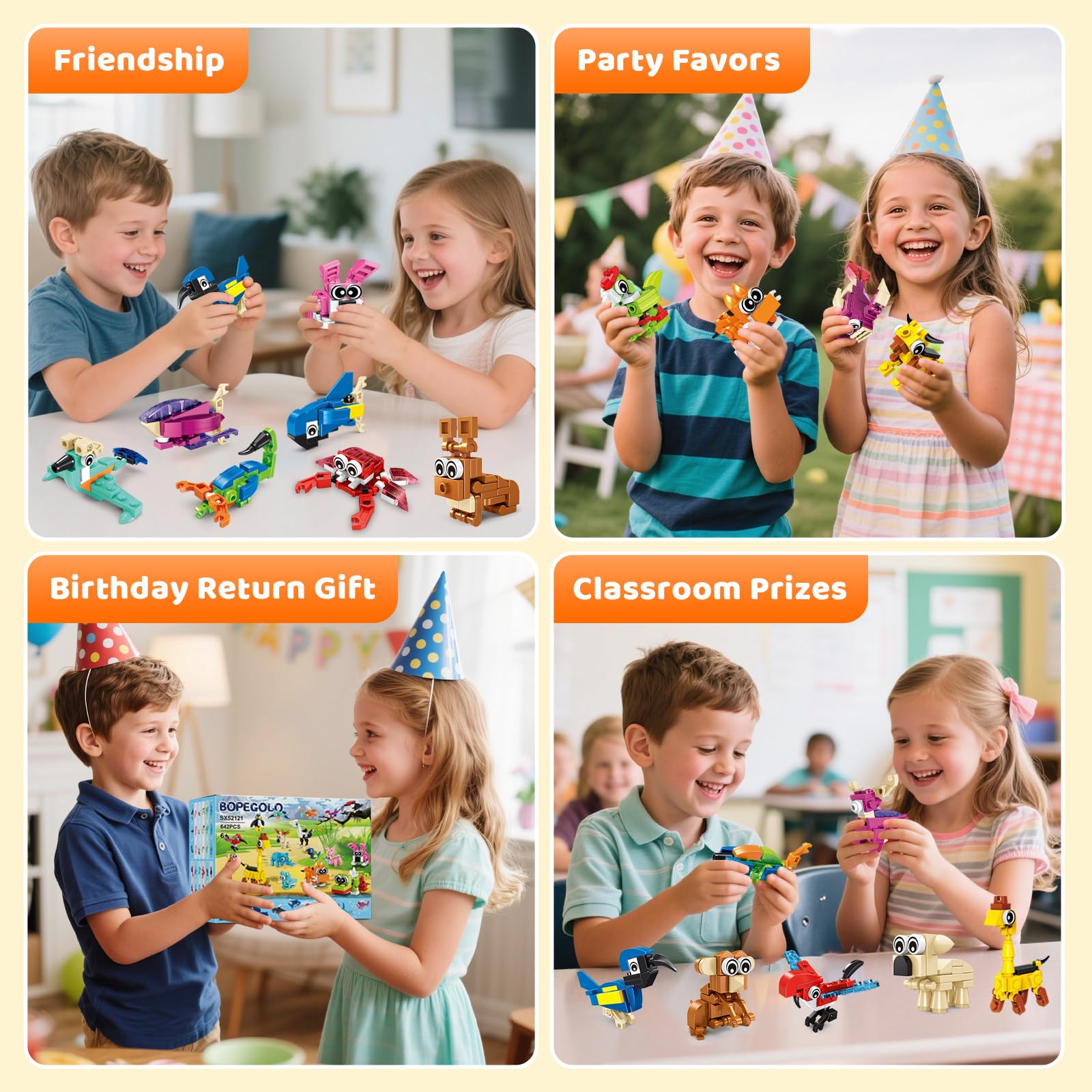 BOPEGOLO zebra animal blocks for colorful classroom prizes and play