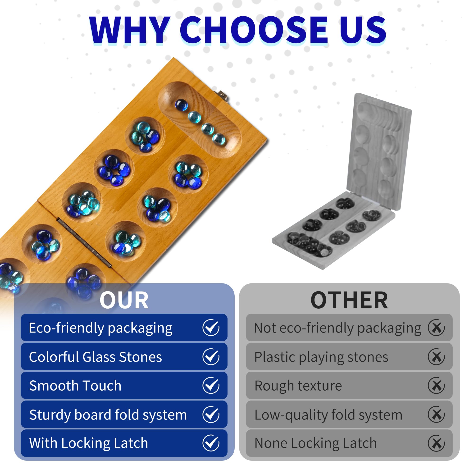 BOPIPA Mancala showcases premium wooden construction and smooth finishes.