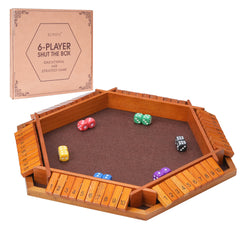 BOPIPA Shut The Box board closeup showing smooth wood and polished finish for family play.