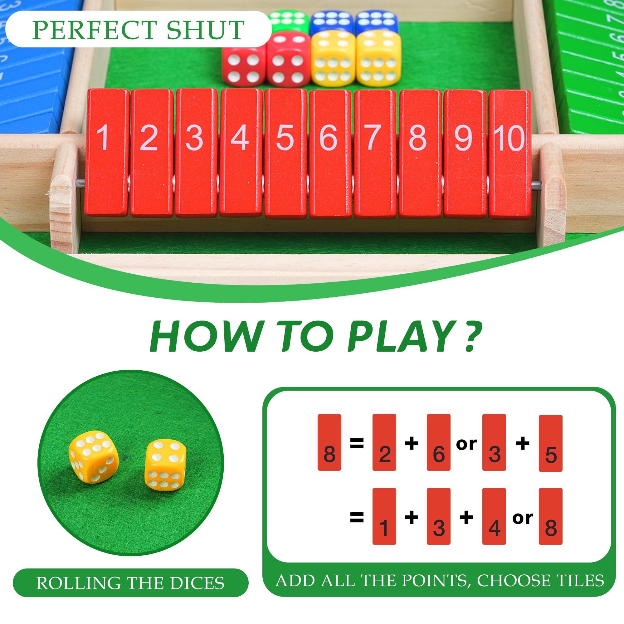 BOPIPA Shut the Box classic dice game with simple rules and strategy