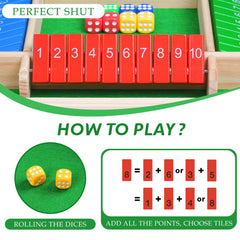 BOPIPA Shut the Box classic dice game with simple rules and strategy