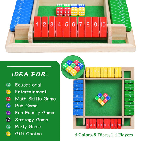 BOPIPA Shut the Box wooden tabletop set, sturdy for long-lasting play