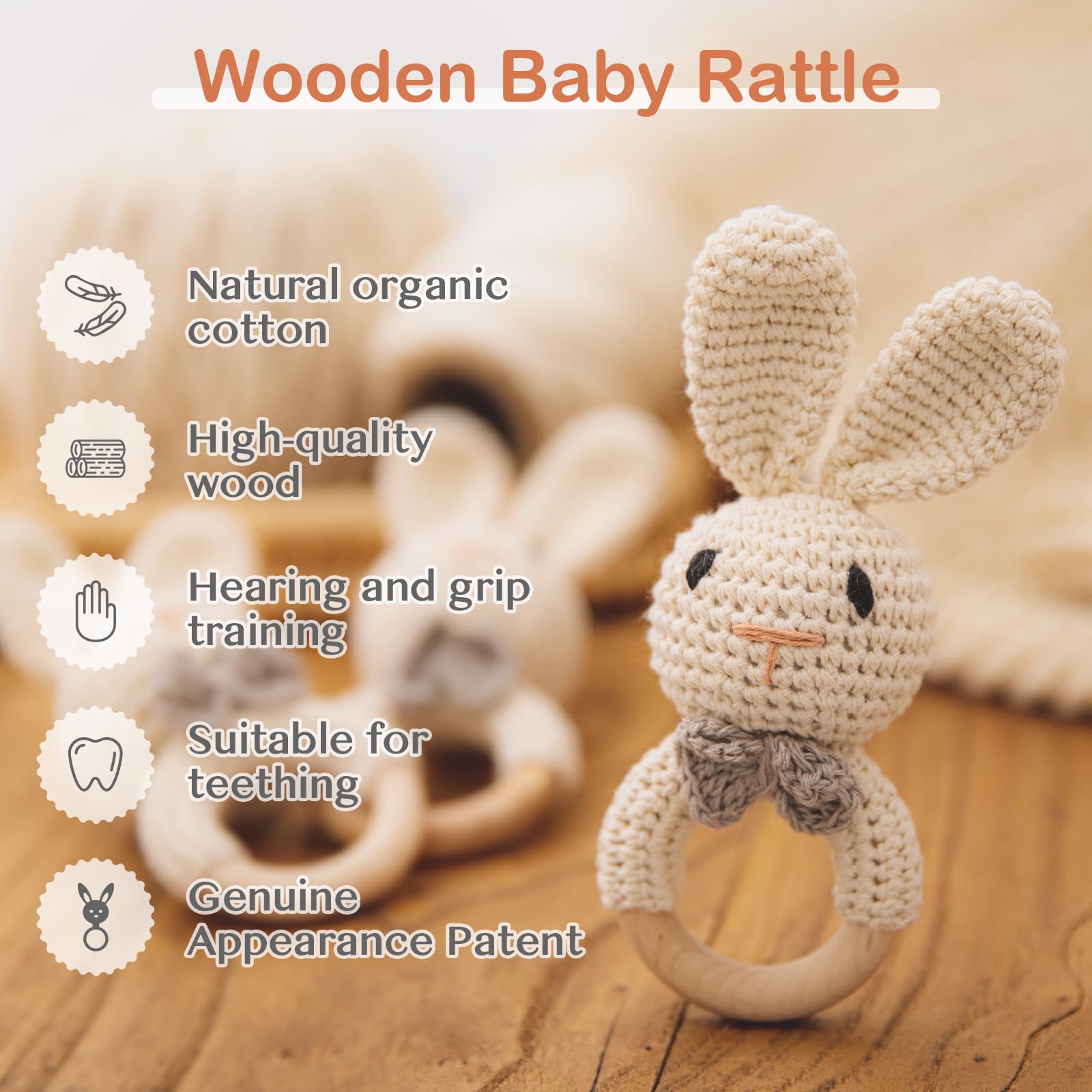 Bopoobo crochet body emphasizes delicate texture and charming design for newborn exploration.