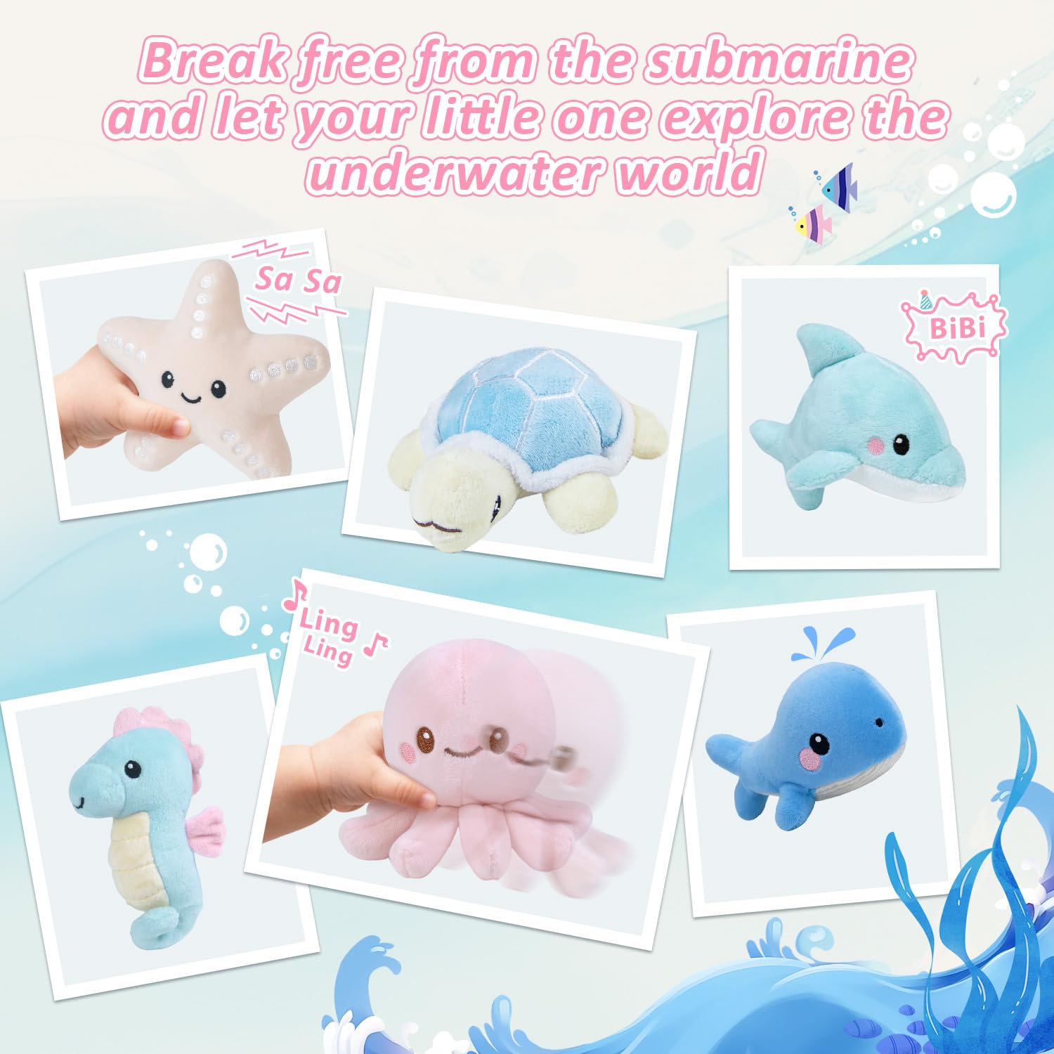 Bopopo submarine with dolphin for gentle play