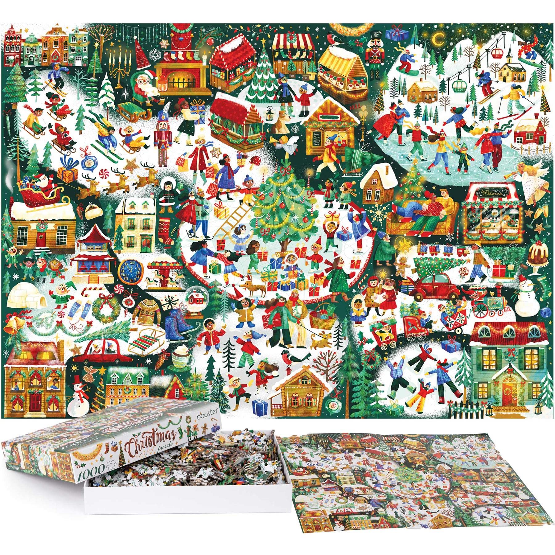 Bopster puzzle box features a pull-out image to guide assembly.