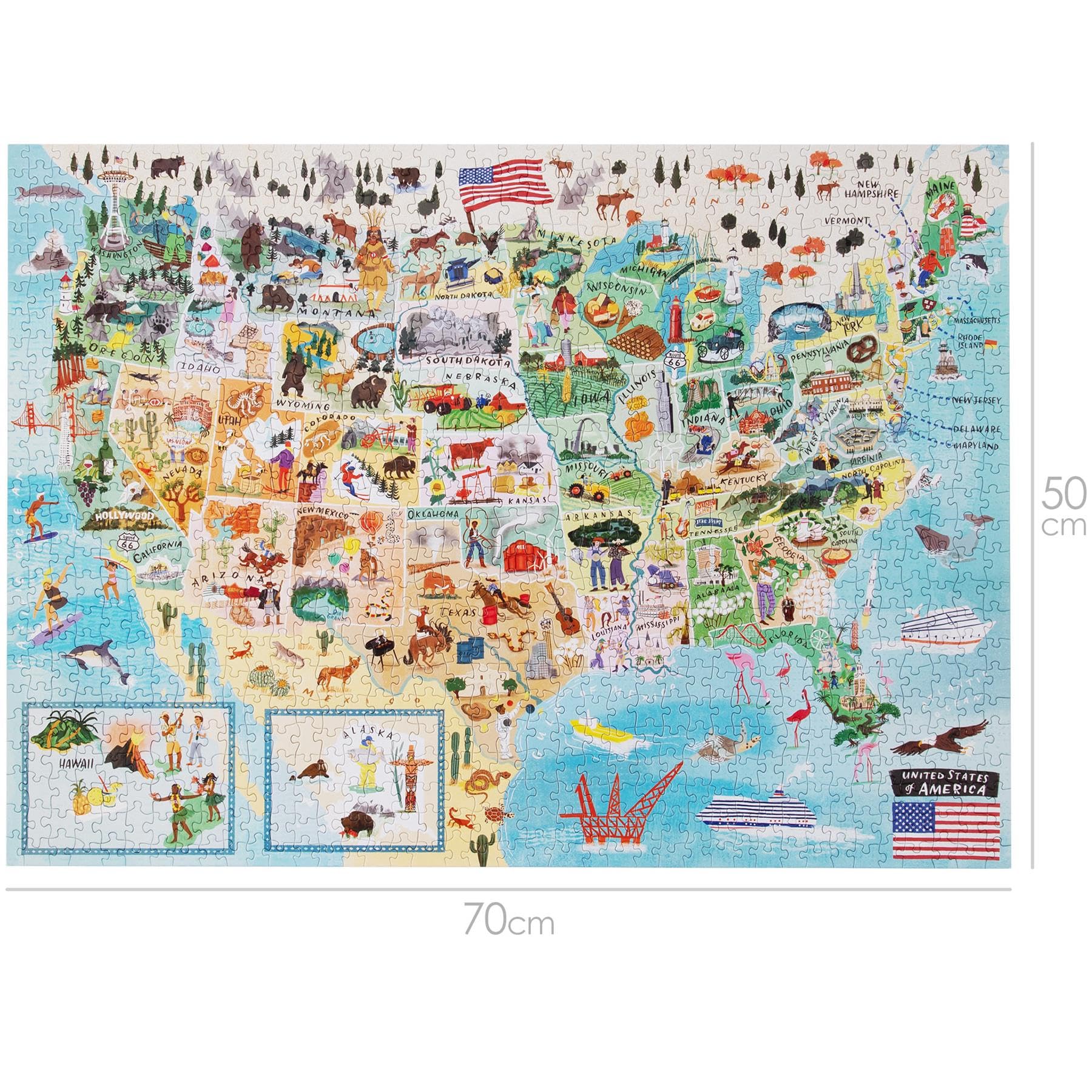 Bopster USA map puzzle landmarks features iconic sites for learning