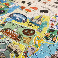 Bopster USA map puzzle packaging, sturdy box ready for gifting