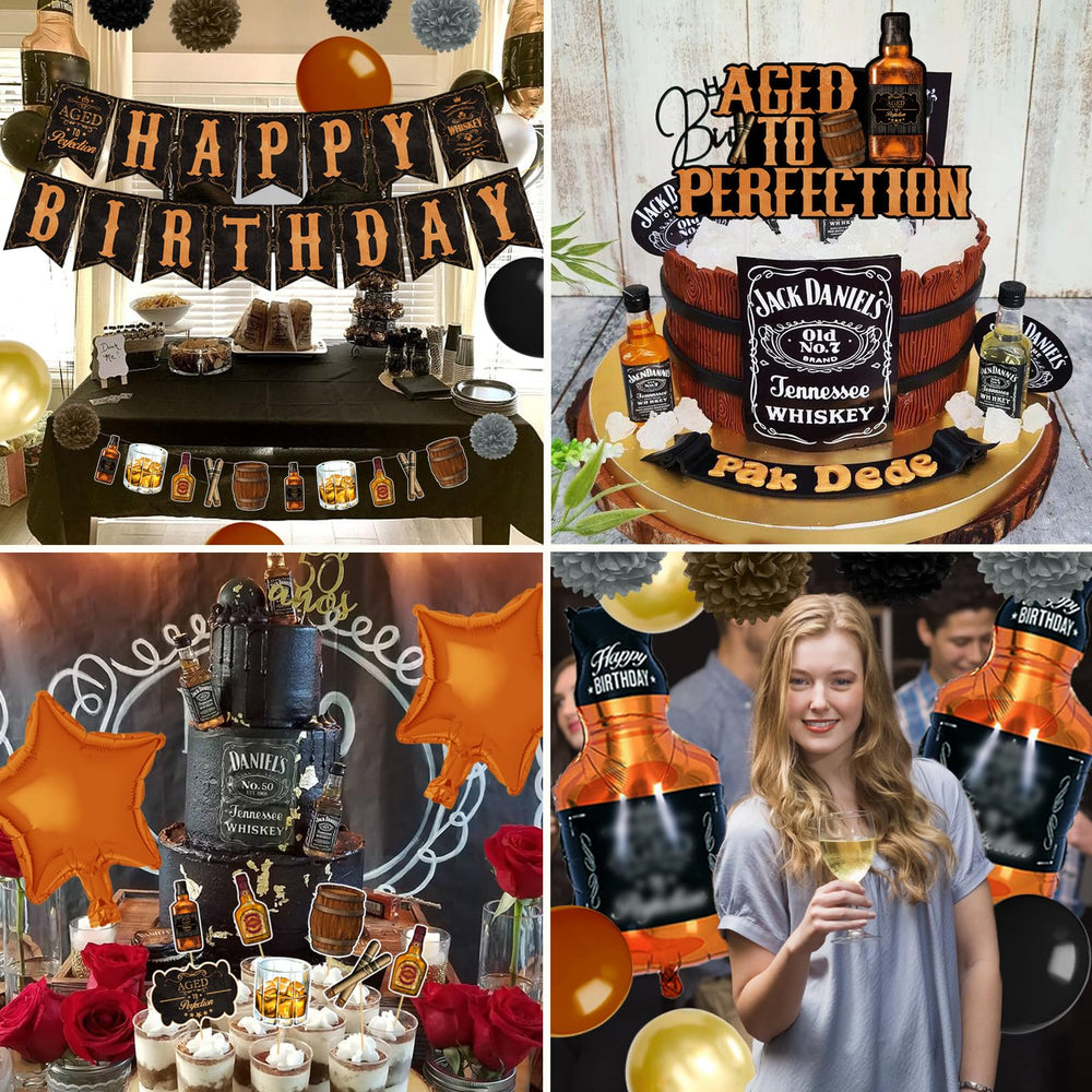 BORAMDO age to perfection cake topper elevates the centerpiece.