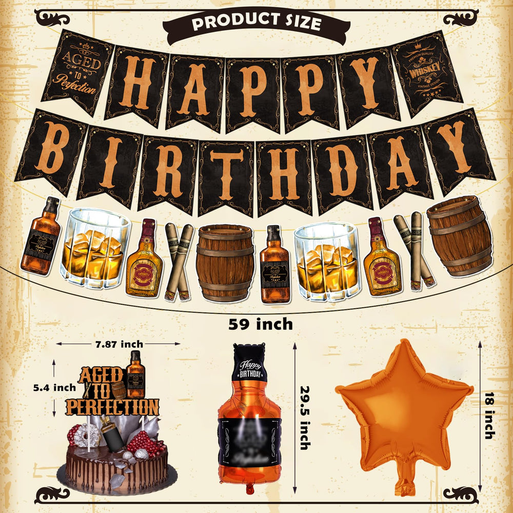 BORAMDO whiskey bottle foil balloons with premium shine.