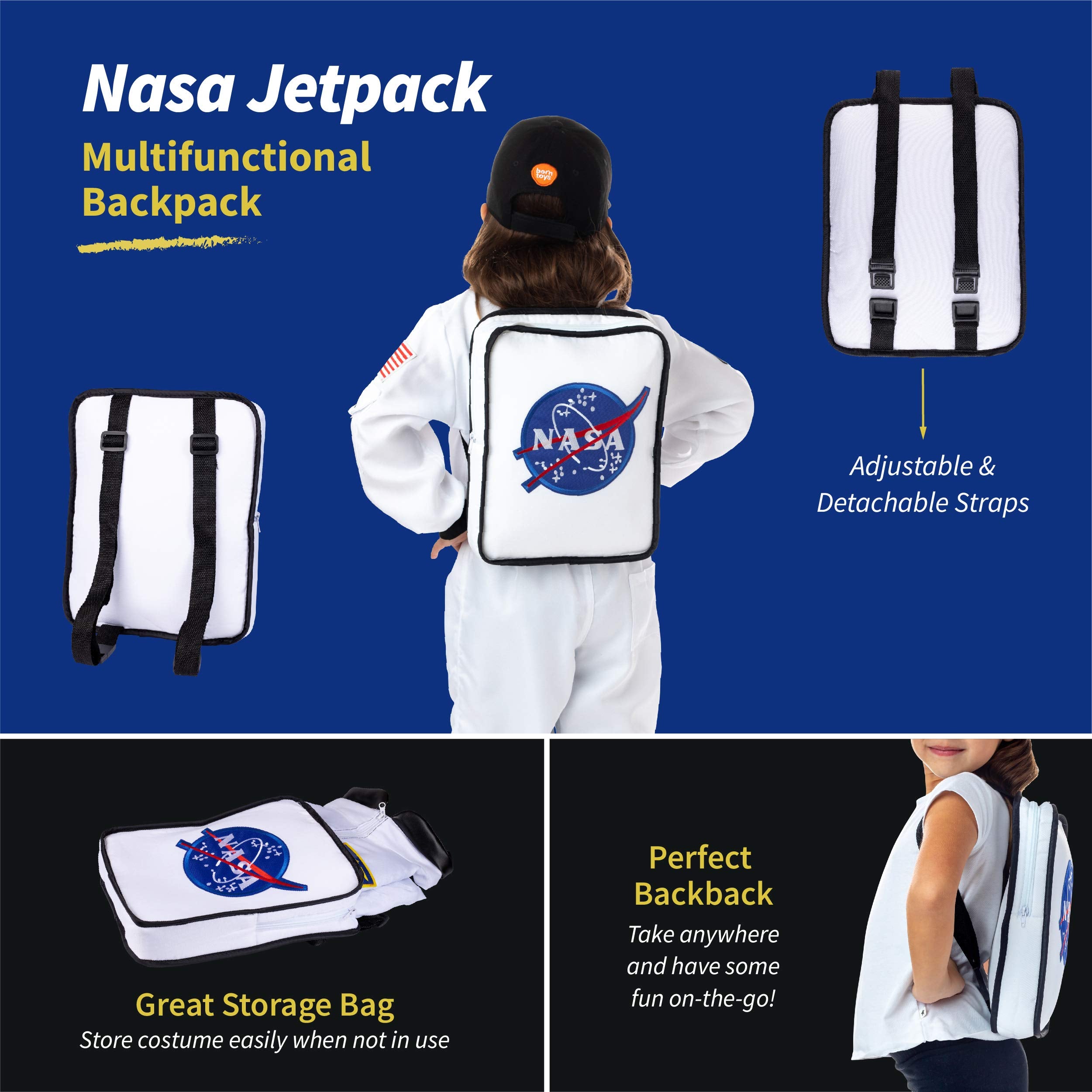 Born Toys astronaut costume set for kids, inspires space exploration and creative adventures.