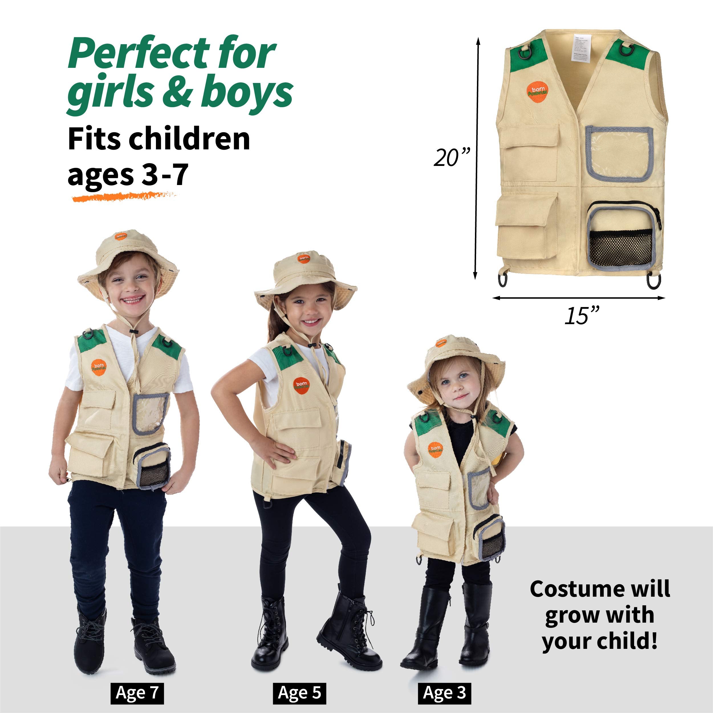 Born Toys Explorer Kit safari hat enhances imaginative outdoor play