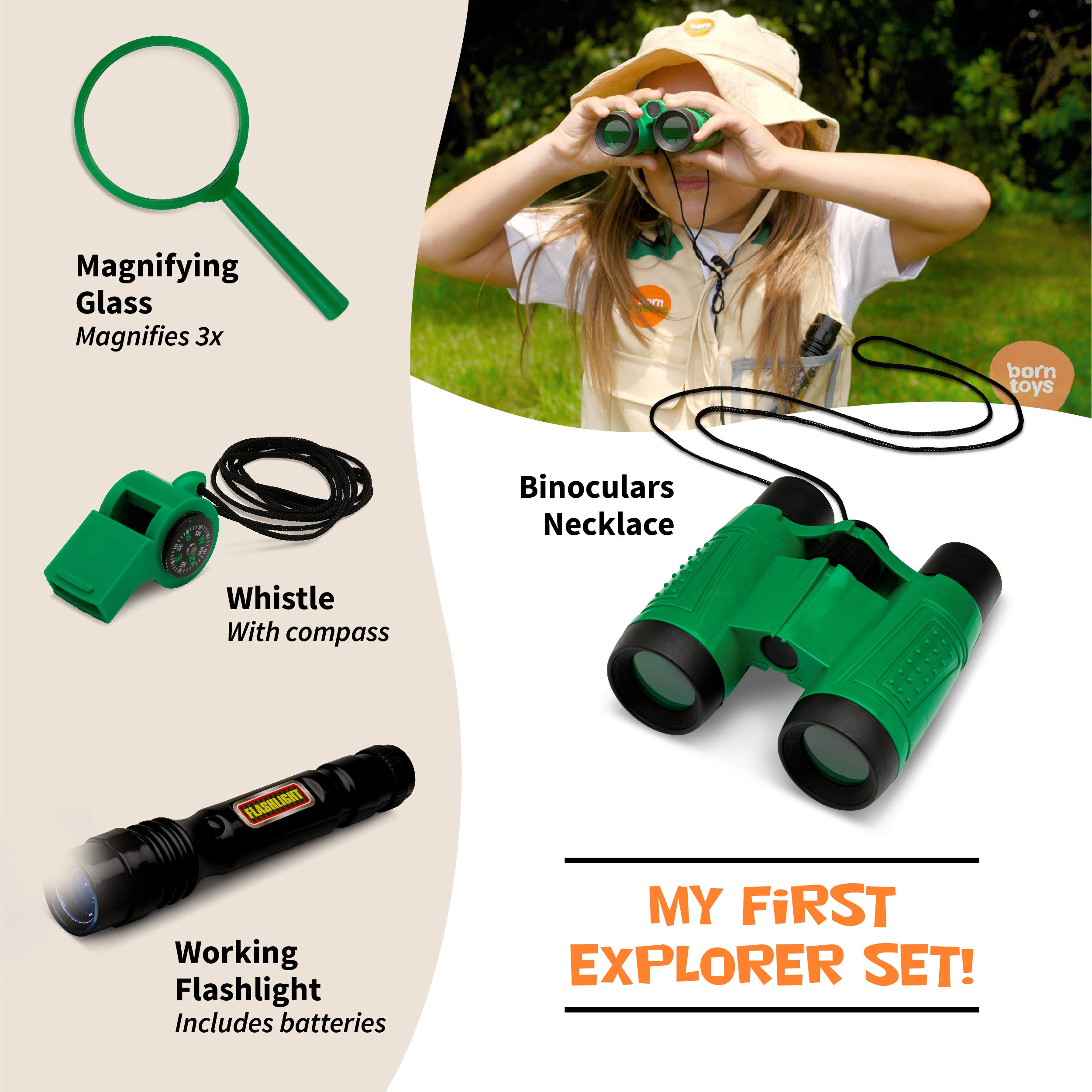Born Toys Explorer Kit scavenger hunt cards spark curiosity during backyard missions