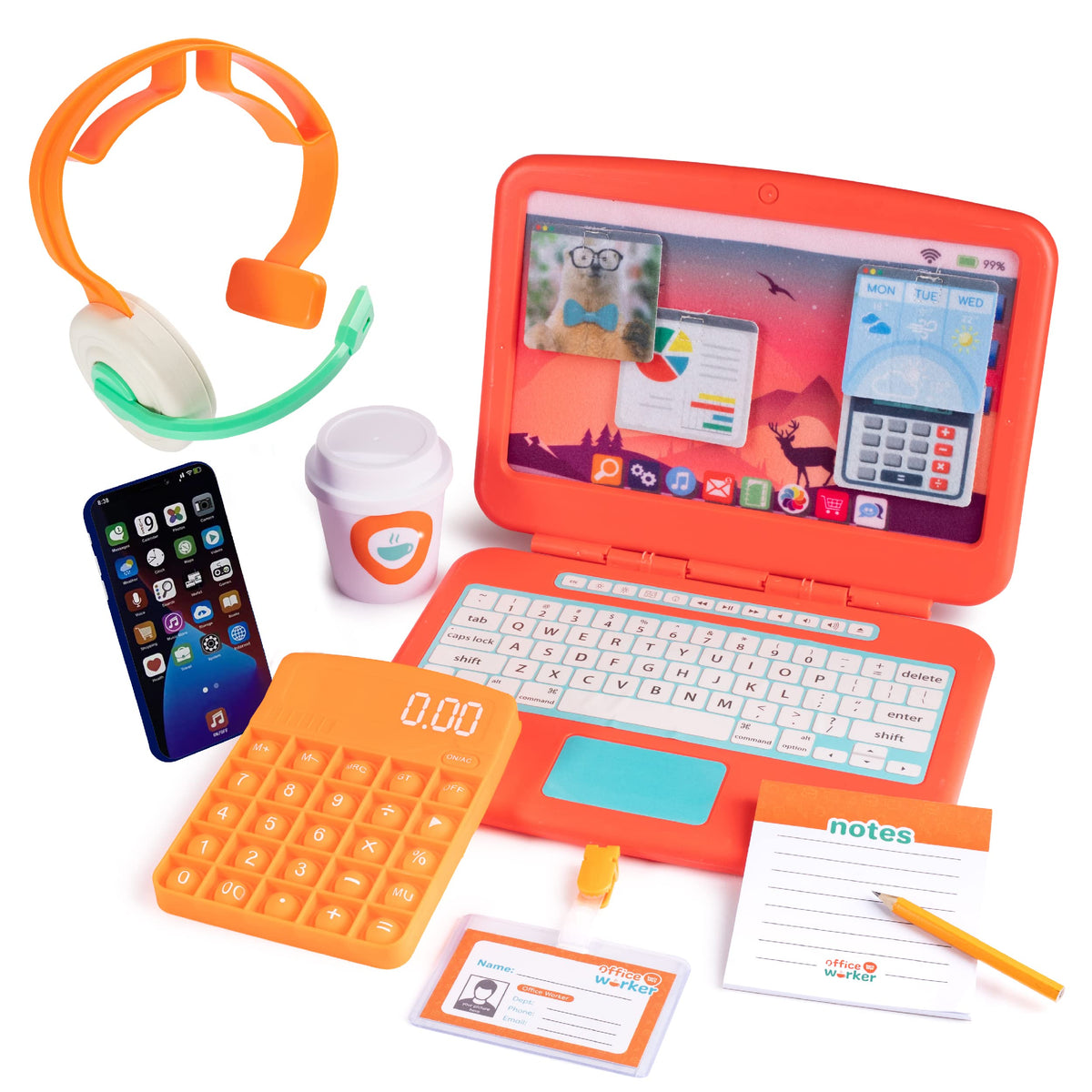 Born Toys home office laptop lights up to spark imaginative play