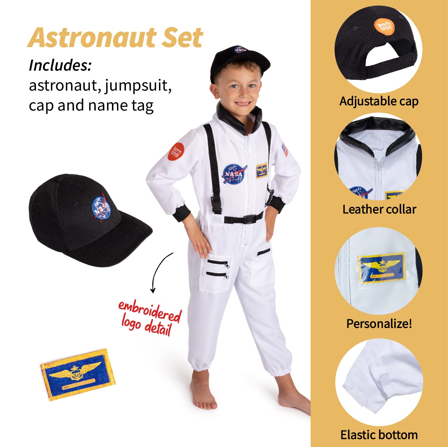 Born Toys ninja costume with jumpsuit, hood and mask for action-packed scenes