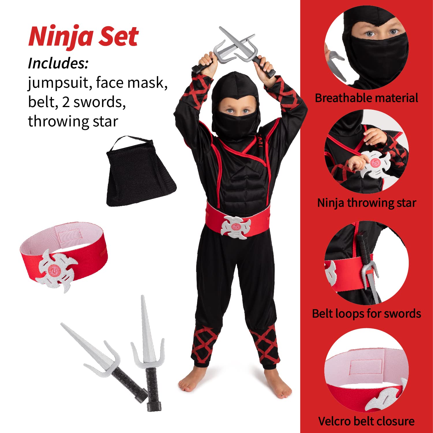 Born Toys ninja belt and star with daggers for dynamic roleplay