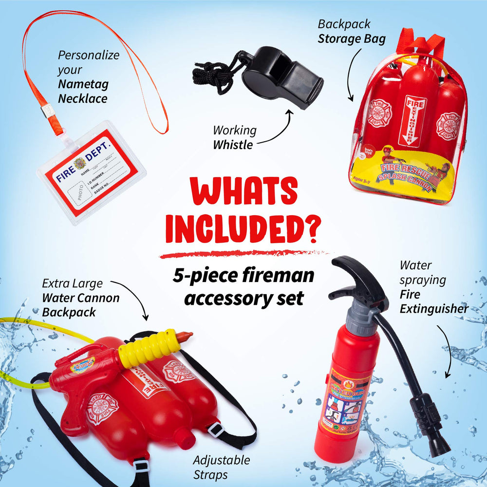 Born Toys toy fire extinguisher accessory for imaginative firefighter costumes.
