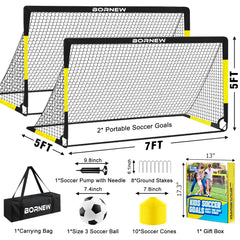BORNEW standard-size soccer ball included for drills and games
