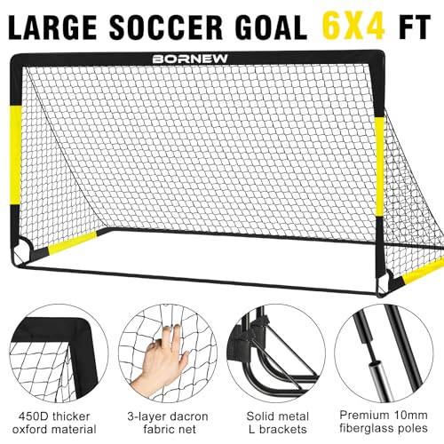 Two BORNEW goals at 7x5 ft and 6x4 ft ready for training