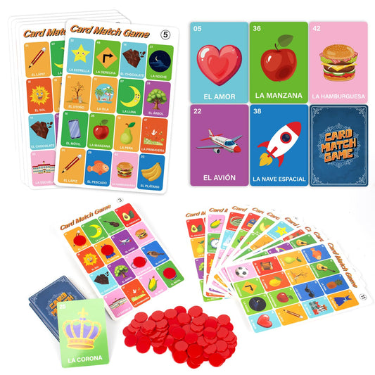 Bosctanuc Loteria bingo tiles for engaging Spanish vocabulary practice.