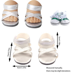 BOSOIRSOU 18-inch dolls cloth shoes, versatile for outfits and scenes.