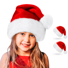 Bosoner Christmas hat in red velvet for festive photos and warmth