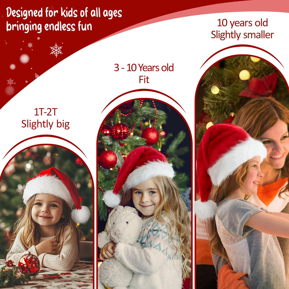 BOSONER Santa Hat Light Up child-wearing showcases festive warmth and hands-free play.