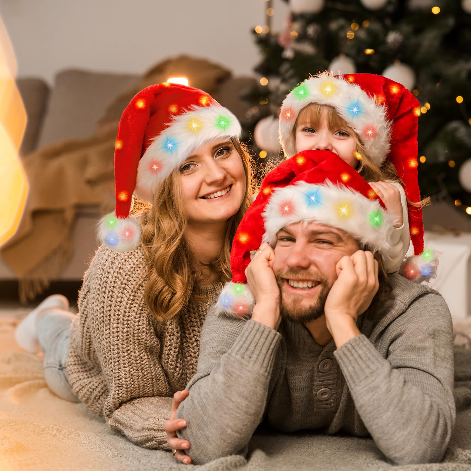 BOSONER Santa Hat Light Up packaged conveys ready-for-gifting presentation.