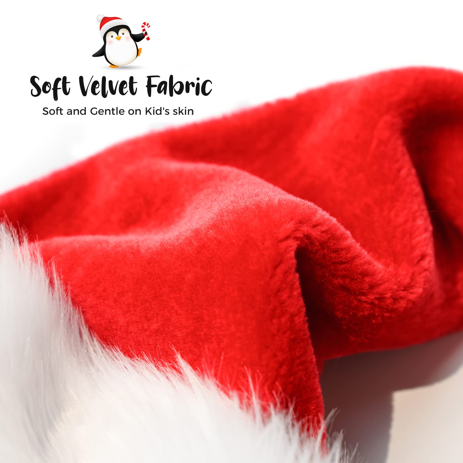 Bosoner Santa hat plush fabric close-up showing soft, cozy texture