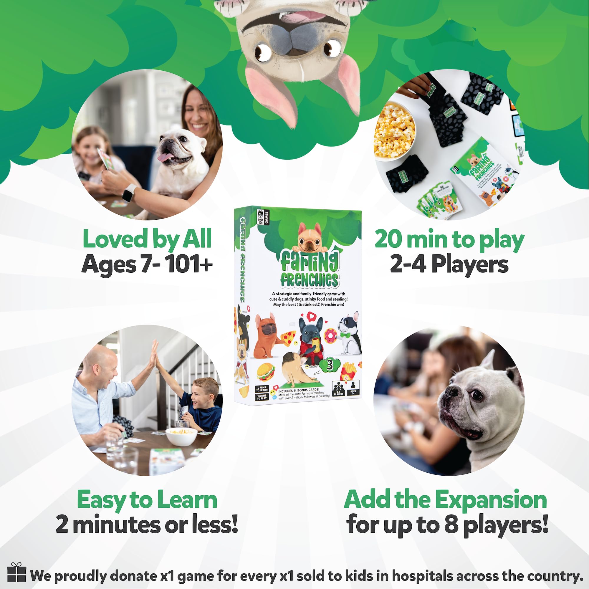 BOSS DOG GAMES Farting Frenchies dognapping card creating playful twists