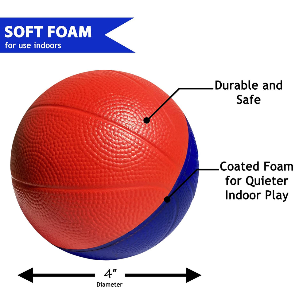 Botabee 4-inch red mini foam basketball ready for indoor hoop play.