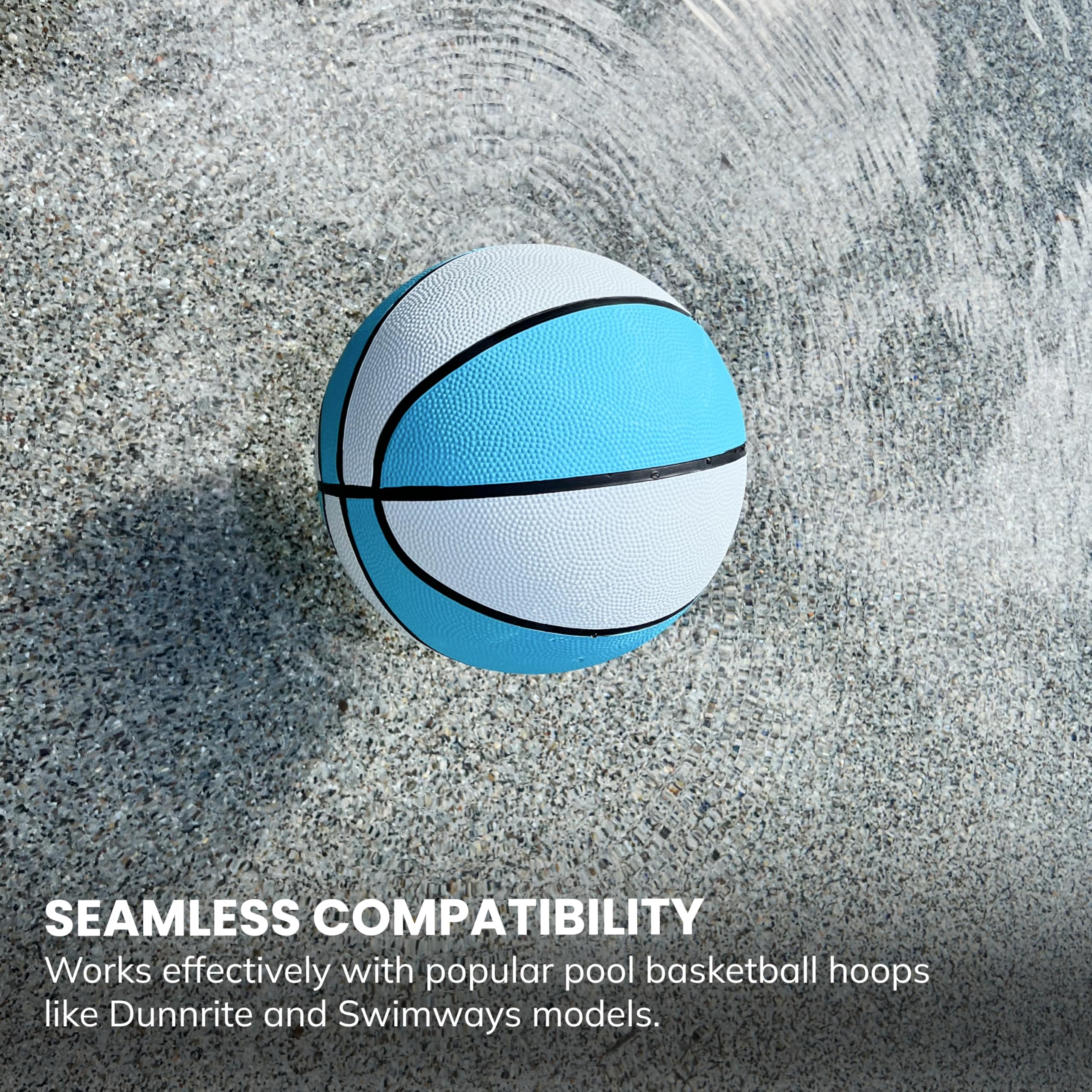Botabee pool basketball shown with players aged 12 and up for group games