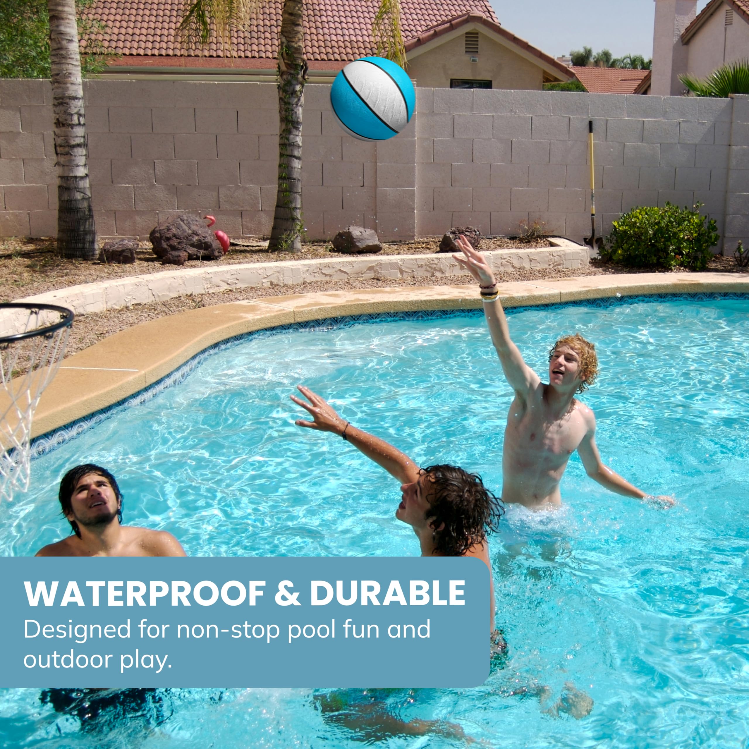Botabee pool basketball close-up showing textured grip for anti-slip control