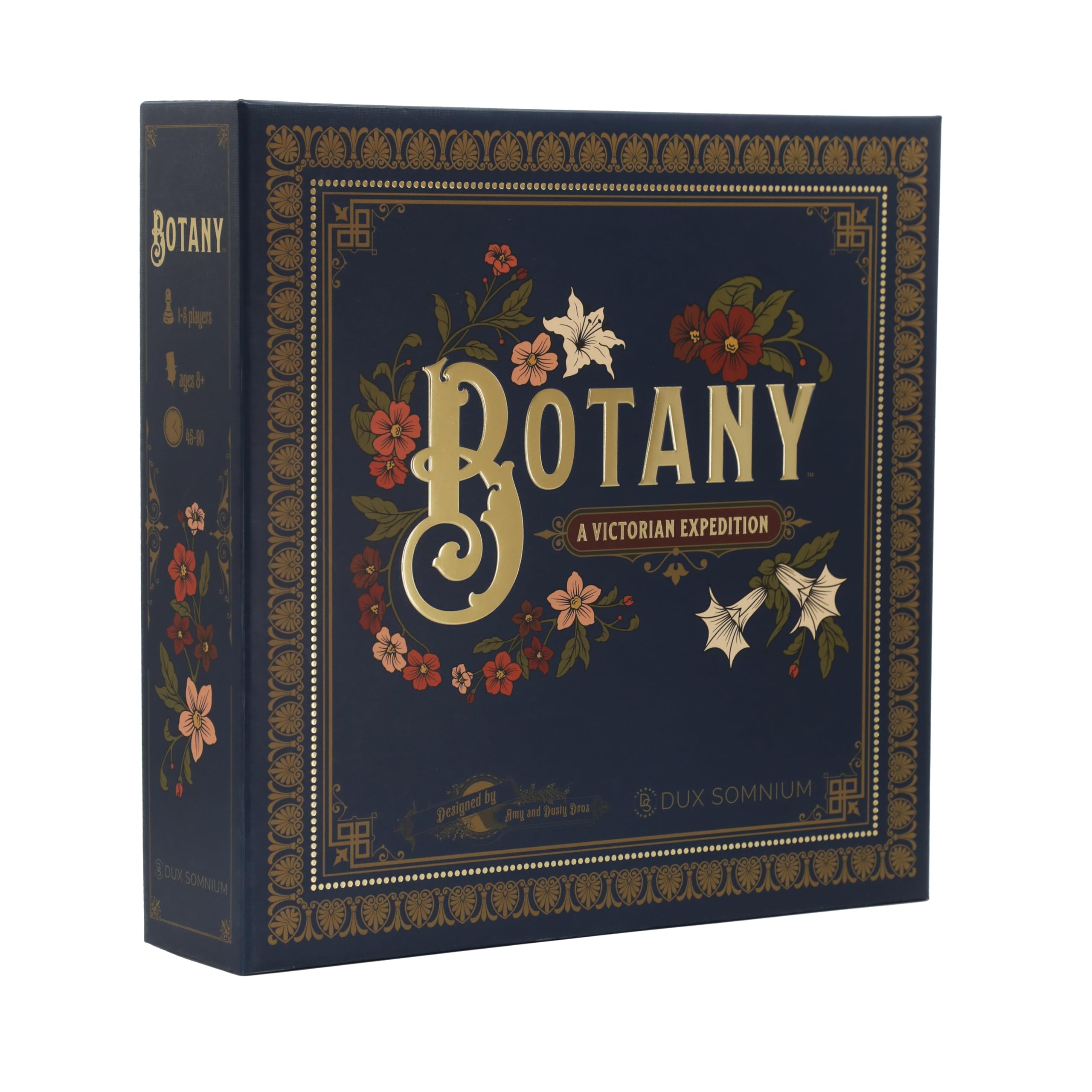 Botany board game cover art with Victorian flora for immersive family play
