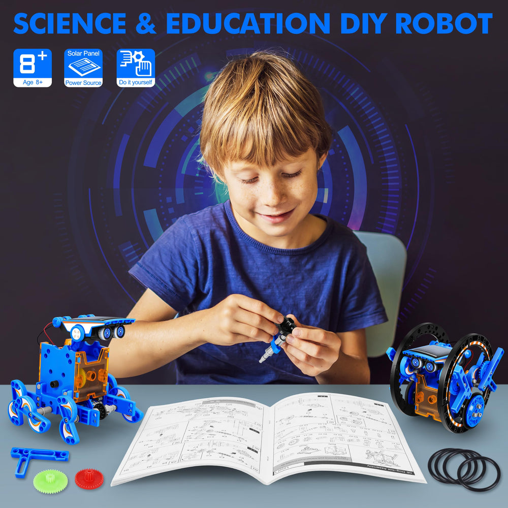 Bottleboom robot kit demonstrates land and water mobility with solar power.