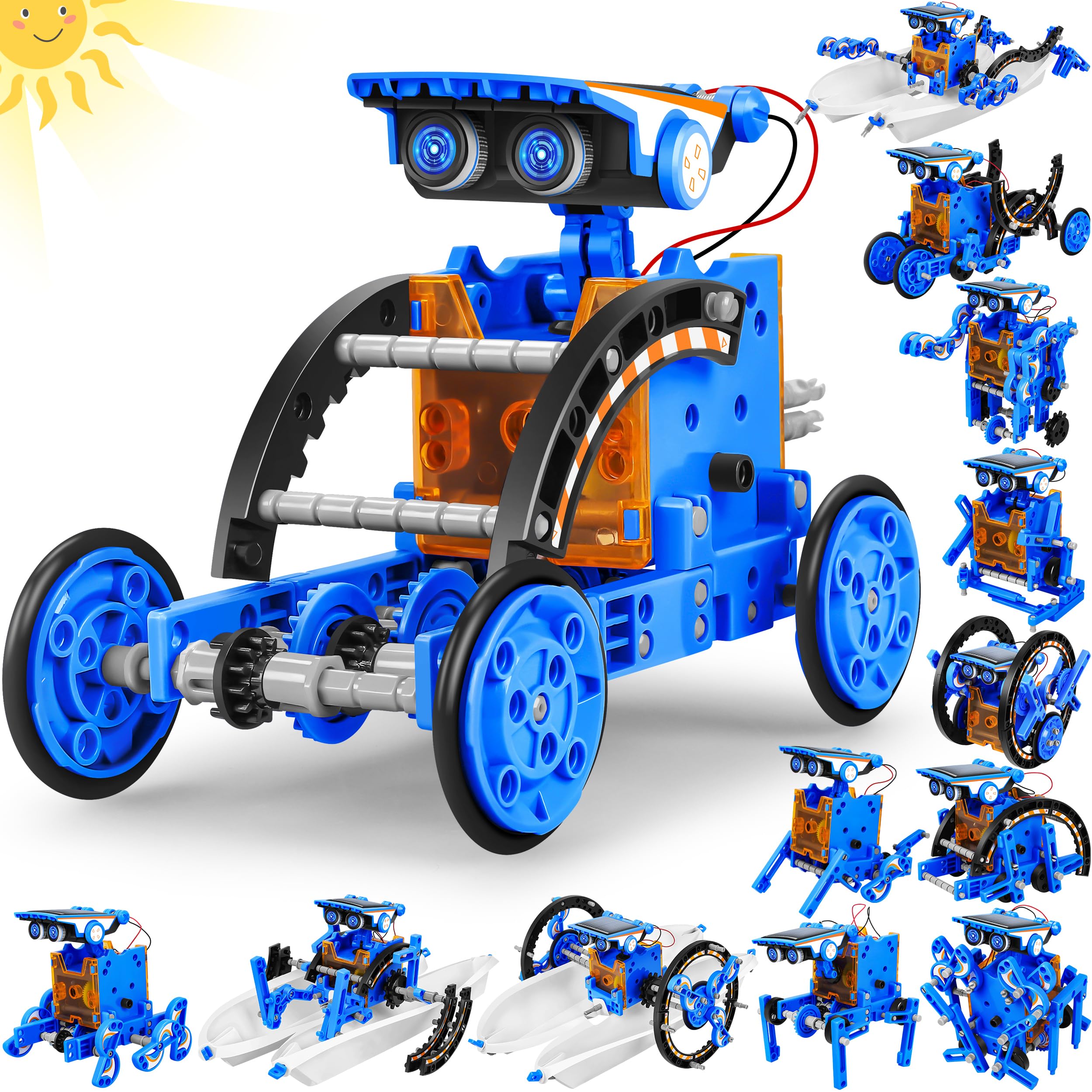 Bottleboom STEM 13-in-1 solar robot kit assembly for hands-on learning with solar power.